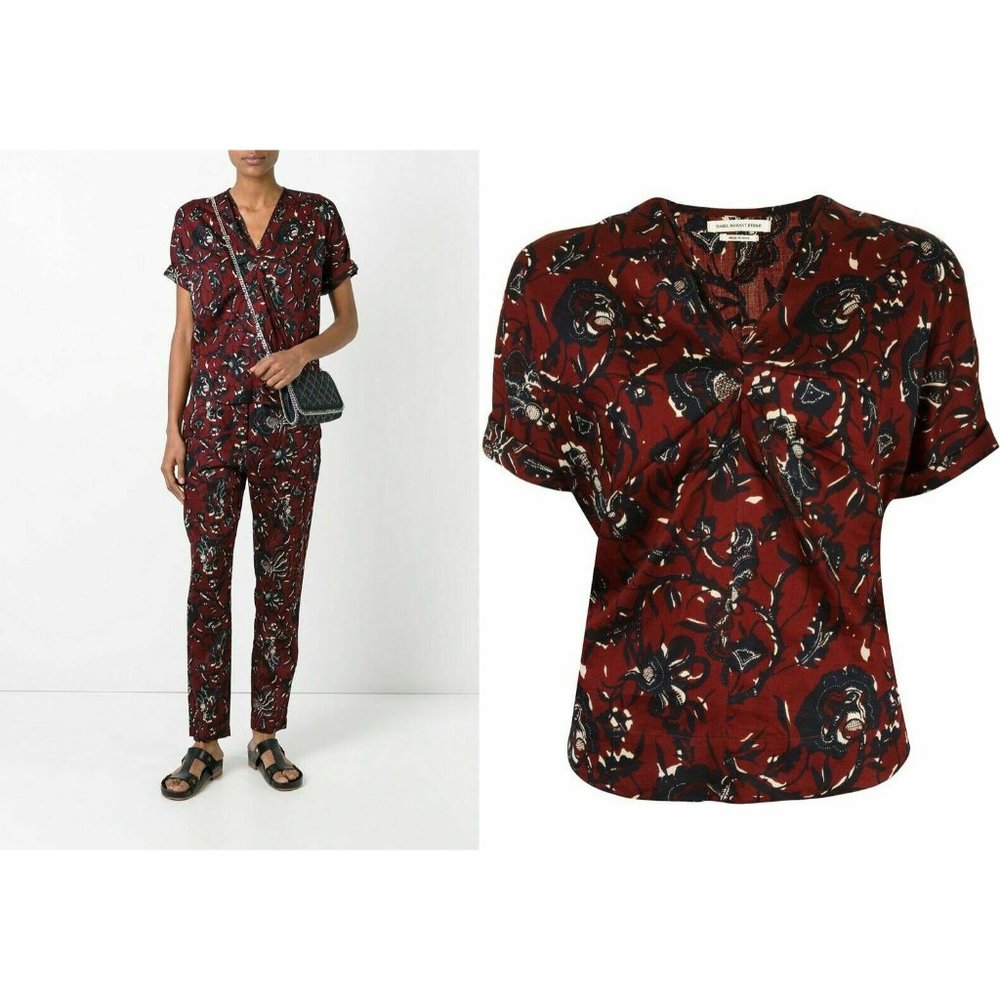 NEW etoile Isabel marant Jarvis print top size 38
